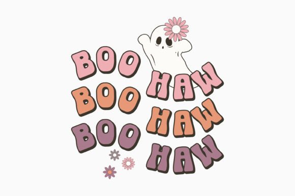 Boo Haw Halloween Retro Graphics for Crafts