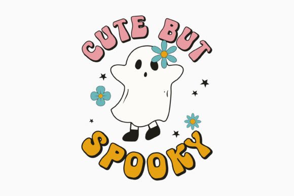 Cute but Spooky Halloween Retro Graphics for Crafts