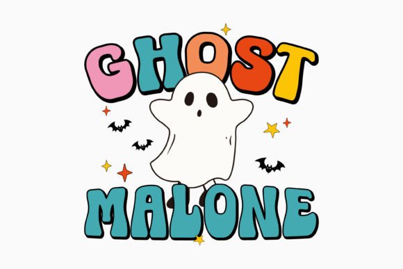 Ghost Malone Halloween Retro Graphics for Crafts