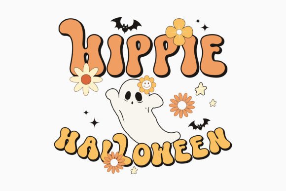Halloween Hippie Retro Graphics for Crafts