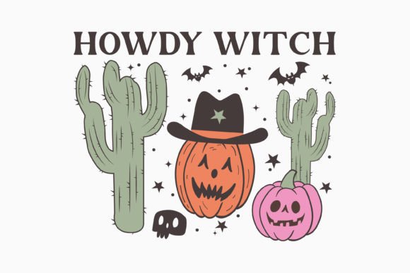 Halloween Howdy Witch Retro Svg for Graphics and Crafts