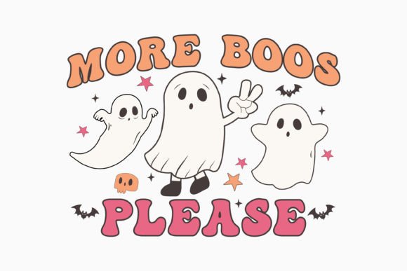 Halloween More Boos Please Retro Graphics for Crafts