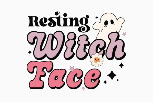 Halloween Resting Witch Face Retro SVG for Crafts