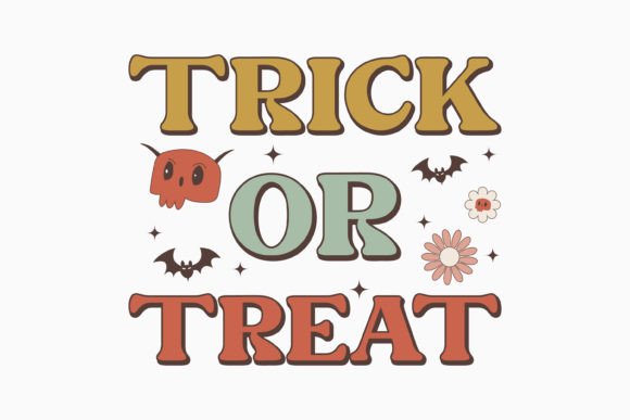 Halloween Trick or Treat Retro Svg for Graphics & Crafts