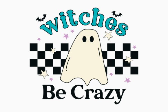 Halloween Witches Be Crazy Retro Svg: Graphics & Crafts
