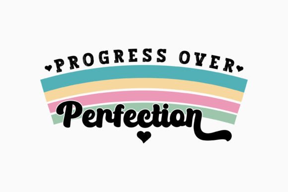 Progress over Perfection Retro Svg: Graphics for Crafts
