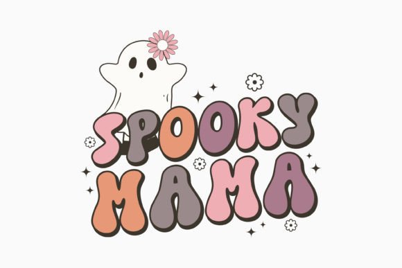 Spooky Mama Halloween Retro Graphics for Crafts Branding